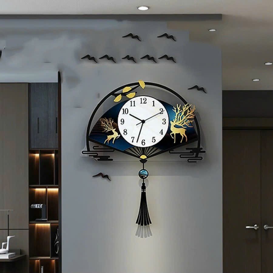 Đồng hồ hình quạt, huơu tài lộc DH 0201